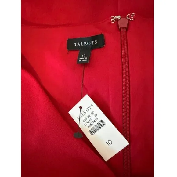 Talbots Red Knot Front Midi Dress Size 10 NWT - Picture 3 of 8
